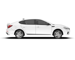 White city car isolated on transparent background. 3d rendering - illustration png