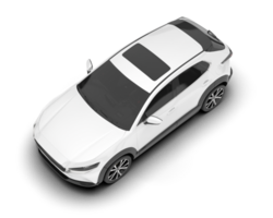 White modern car isolated on transparent background. 3d rendering - illustration png