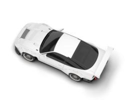 White sport car isolated on transparent background. 3d rendering - illustration png