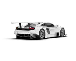 White sport car isolated on transparent background. 3d rendering - illustration png