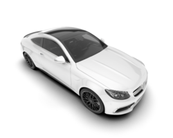 White city car isolated on transparent background. 3d rendering - illustration png