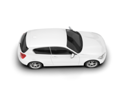 White city car isolated on transparent background. 3d rendering - illustration png