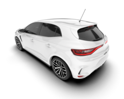 White city car isolated on transparent background. 3d rendering - illustration png