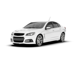 White modern car isolated on transparent background. 3d rendering - illustration png