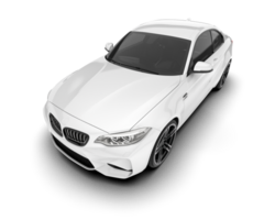 White sport car isolated on transparent background. 3d rendering - illustration png