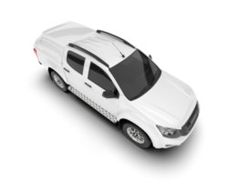 White pickup truck isolated on transparent background. 3d rendering - illustration png