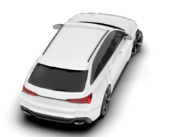 White modern car isolated on transparent background. 3d rendering - illustration png