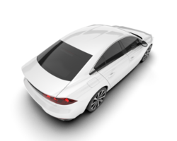 White modern car isolated on transparent background. 3d rendering - illustration png