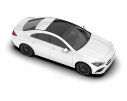 White city car isolated on transparent background. 3d rendering - illustration png