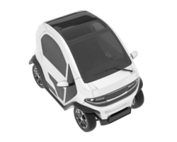 White city car isolated on transparent background. 3d rendering - illustration png