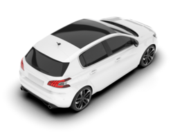 White city car isolated on transparent background. 3d rendering - illustration png