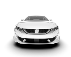 White city car isolated on transparent background. 3d rendering - illustration png