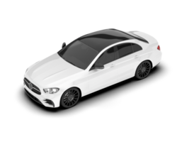 White city car isolated on transparent background. 3d rendering - illustration png