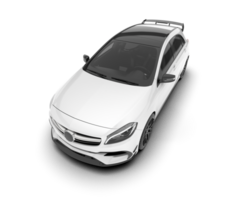 White city car isolated on transparent background. 3d rendering - illustration png