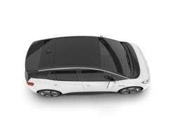 White city car isolated on transparent background. 3d rendering - illustration png