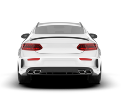 White city car isolated on transparent background. 3d rendering - illustration png