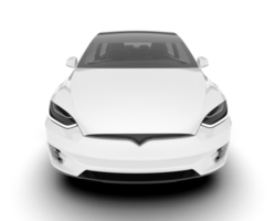 White city car isolated on transparent background. 3d rendering - illustration png