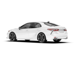 White modern car isolated on transparent background. 3d rendering - illustration png