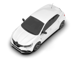 White city car isolated on transparent background. 3d rendering - illustration png