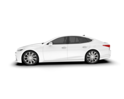 White modern car isolated on transparent background. 3d rendering - illustration png