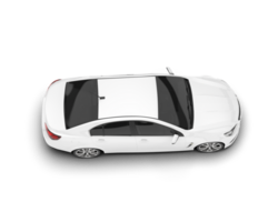 White modern car isolated on transparent background. 3d rendering - illustration png