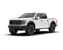 White pickup truck isolated on transparent background. 3d rendering - illustration png