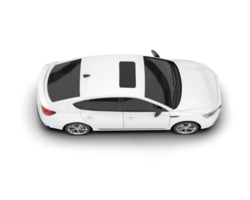 White city car isolated on transparent background. 3d rendering - illustration png