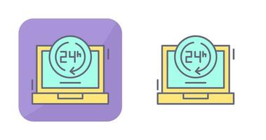 24 Hours Vector Icon