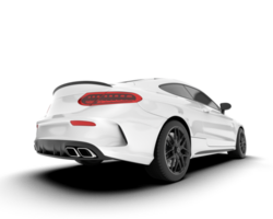 White city car isolated on transparent background. 3d rendering - illustration png