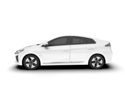 White city car isolated on transparent background. 3d rendering - illustration png