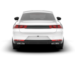 White modern car isolated on transparent background. 3d rendering - illustration png