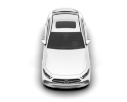 White city car isolated on transparent background. 3d rendering - illustration png