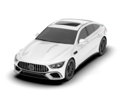 White modern car isolated on transparent background. 3d rendering - illustration png