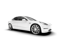 White modern car isolated on transparent background. 3d rendering - illustration png