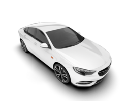 White modern car isolated on transparent background. 3d rendering - illustration png