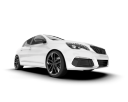 White city car isolated on transparent background. 3d rendering - illustration png