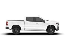 White pickup truck isolated on transparent background. 3d rendering - illustration png