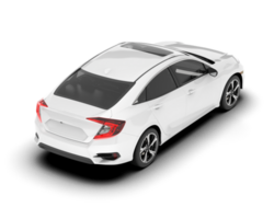 White modern car isolated on transparent background. 3d rendering - illustration png