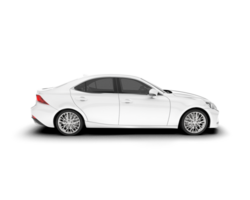 White city car isolated on transparent background. 3d rendering - illustration png