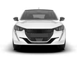 White city car isolated on transparent background. 3d rendering - illustration png