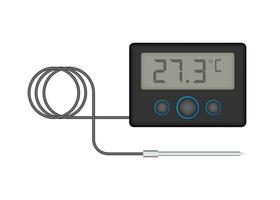 Kitchen or laboratory thermometer. Food temperature. Vector stock illustration