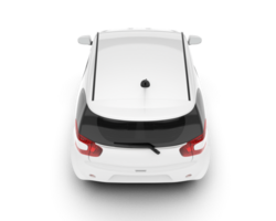 White city car isolated on transparent background. 3d rendering - illustration png