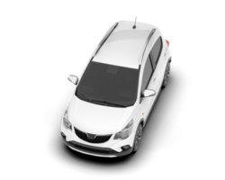 White city car isolated on transparent background. 3d rendering - illustration png