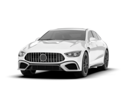 White modern car isolated on transparent background. 3d rendering - illustration png