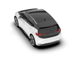 White city car isolated on transparent background. 3d rendering - illustration png