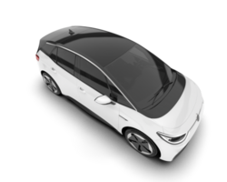 White city car isolated on transparent background. 3d rendering - illustration png