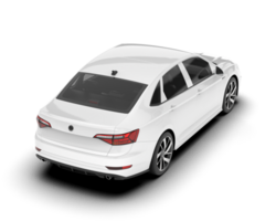 White city car isolated on transparent background. 3d rendering - illustration png