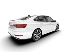 White city car isolated on transparent background. 3d rendering - illustration png