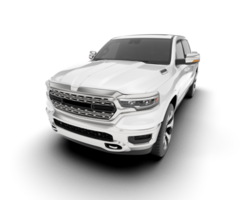 White pickup truck isolated on transparent background. 3d rendering - illustration png