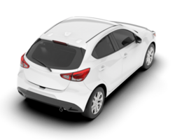 White city car isolated on transparent background. 3d rendering - illustration png